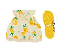 Harnais pour Petit Animal, Vêtements en Coton Doux Ajustables avec Laisse, Imprimé Mignon Toutes Saisons - Confort Optimal, Design Réglable, Promenades et Usage Quotidien (S Ananas Jaune)
