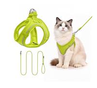 Harnais pour Petit Chien avec Laisse 255cm S - Harnais Anti-Traction Confortable - Design Step-in en Mesh Aéré - Idéal pour l'Éducation et la Marche - Vert Citron