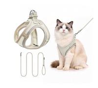 Harnais pour Petit Chien avec Laisse 255cm S - Harnais Anti-Traction Confortable - Design Step-in en Mesh Aéré - Idéal pour l'Éducation et la Marche - Beige