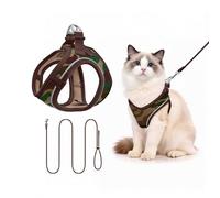 Harnais pour Petit Chien avec Laisse 255cm S - Harnais Anti-Traction Confortable - Design Step-in en Mesh Aéré - Idéal pour l'Éducation et la Marche - Camouflage