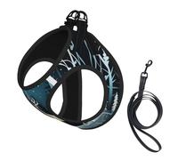 Harnais pour petit chien avec laisse et arbre de Noël, motif cerf, sans échappement, promenade facile, harnais pour chiot pour dressage et promenade