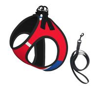 Harnais pour petit chien avec laisse imprimé drapeau coréen, harnais pour chien facile à promener pour dressage et promenade