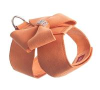 Harnais pour Petit Chien, Collier en Daim Doux, Harnais pour Chiots, Chihuahua, Yorkie, Mignon Harnais pour Animaux de Compagnie avec nœud de Laisse (Orange avec Laisse XL Poitrine 45_55 cm)