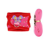 Harnais pour Petits Animaux, Set Laisse et Harnais en Coton Respirant, Taille S/M/L, Noir/Rouge - Design Sécurisé et Confortable, Parfait pour Lapin Hamster Cochon d’Inde (M.)