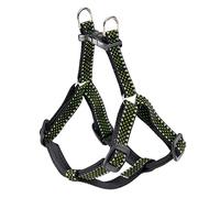 Ferplast Harnais pour chien Daytona Deluxe - Nylon, rembourré, réglable, réfléchissant - Noir/Vert