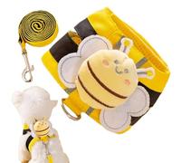Harnais pour petits chiens | Réfléchissant la poitrine | Chiens , sans train, respirants, sans pince de 4,9 pieds avec un motif d'abeille pour chiens, chiots