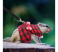 Harnais pour Rat,Boule De Hamster,Laisse De Hamster,Laisses pour H,Harnais,Corde De Traction pour Petits Anim,gle De Poine,Grille Rouge,ures Bleues,2 Pièces (M)