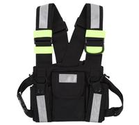 Harnais pour talkie-walkie avec sangles réfléchissantes, gilet tactique à tour de taille ajustable, conception multi-espace pour les aventures de