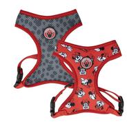 Harnais Premium pour Chiens Minnie Mouse - Taille M/L - Gris et Rouge - Harnais Anti-Traction et réglable pour Dressage - 100% Polyester