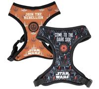 Harnais Premium pour Chiens Star Wars - Taille M/L - Noir et Orange - Harnais Anti-Traction et réglable pour Dressage - 100% Polyester - Produit Original conçu en Espagne
