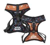 Artesanía Cerdá Harnais pour chiens Star Wars – Anti-traction réglable Polyester S/M Noir/Orange