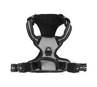 Harnais réfléchissant anti-traction pour chien - Harnais tactique de style gilet pour grandes races (gris argenté, XL)