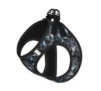 Harnais réfléchissant avec imprimé loup aux yeux bleus pour petit chien ou chat