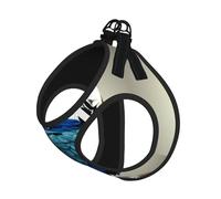 Harnais réfléchissant pour chien avec imprimé perroquet bleu