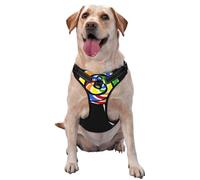 Harnais réfléchissant pour chien imprimé sucette respirant réglable 4 tailles XL avec boucles à dégagement rapide adapté pour les promenades et le camping