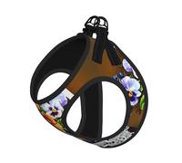 Harnais réfléchissant pour chien - Motif peinture diamant et fleurs - Taille S - Réfléchissant pour l'extérieur et la promenade du chien
