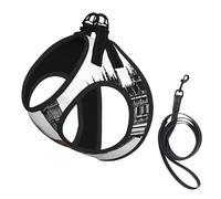 Harnais réfléchissant réglable pour chien, harnais de promenade respirant avec accessoires laisse, cabine téléphonique rouge Londres, sécurité antidérapante et anti-fuite, harnais pour chiot, chat