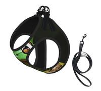 Harnais réfléchissant réglable pour chien, harnais de promenade respirant avec accessoires, laisse, imprimé grenouille d'arbre de la paix, antidérapant, anti-fuite, gilet pour chiot, chat, taille M