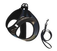 Harnais réfléchissant réglable pour chien, harnais de promenade respirant avec accessoires, laisse, imprimé OVNI la nuit, antidérapant, anti-fuite, gilet pour chiot, chat, L