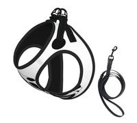 Harnais réfléchissant réglable pour chien, harnais de promenade respirant avec accessoires, laisse, imprimé dalmatien, sûr, antidérapant, anti-fuite, gilet pour chiot, chat, S