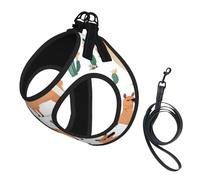 Harnais réfléchissant réglable pour chien, harnais de promenade respirant avec accessoires, laisse, joli alpaga, imprimé lama, antidérapant, anti-fuite, gilet pour chiot, chat, taille M