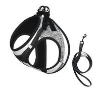 Harnais réfléchissant réglable pour chien, harnais de promenade respirant avec accessoires laisse, nouveau amour gymnastique, antidérapant, anti-fuite, harnais pour chiot, chat, S
