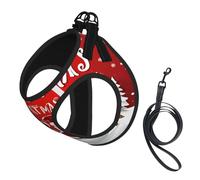 Harnais réfléchissant réglable pour chien, harnais de promenade respirant pour animaux de compagnie avec laisse, joyeux Noël, antidérapant, anti-fuite, harnais pour chiot, chat, taille L