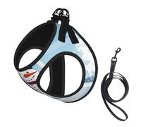 Harnais réfléchissant réglable pour chien, harnais de promenade respirant pour animaux de compagnie avec laisse, imprimé joyeux Noël, antidérapant, anti-fuite, harnais pour chiot, chat, taille L