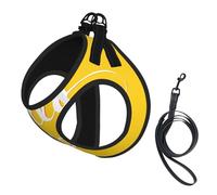 Harnais réfléchissant réglable pour chien, harnais de promenade respirant pour animaux de compagnie avec laisse, joli bonjour, sûr, antidérapant, anti-fuite, harnais pour chiot, chat, L