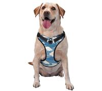 Harnais réfléchissant réglable pour chien Motif vague Bleu Taille M et L