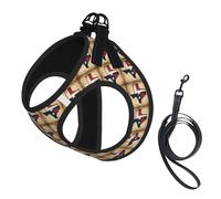 Harnais réglable en maille respirante avec drapeau de l'État du Texas avec deux étoiles blanches imprimées pour chiens de petite et moyenne taille S-L
