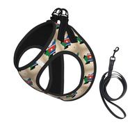 Harnais réglable en maille respirante avec drapeau du Soudan du Sud avec étoiles jaunes pour chiens de petite et moyenne taille, S-L