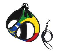 Harnais réglable en maille respirante pour chiens de petite et moyenne taille S-L Motif drapeau de l'Éthiopie