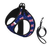Harnais réglable en maille respirante pour chiens de petite et moyenne taille S-L Motif drapeau de la Nouvelle-Zélande