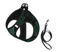 Harnais réglable en maille respirante pour chiens de petite et moyenne taille S-L Motif feuille de bananier Vert