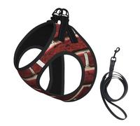 Harnais réglable en maille respirante pour chiens de petite et moyenne taille S-L Motif pierre rouge brique