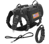 Harnais Réglable en Nylon pour Animaux De Compagnie, Ensemble De Laisse, Harnais Tactique Militaire pour Animaux De Compagnie, Ensemble De Laisse pour Grand Chien Labrador, Berger Allemand, Entra