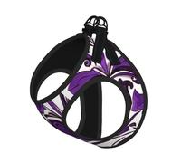 Harnais réglable en velours violet pour chien imprimé 01