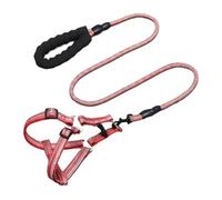 Harnais réglable for Chien, Laisse Pratique for Animaux de Compagnie, Corde Ronde, Confortable, sûr et à la Mode(Red,L)