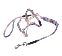 Harnais Réglable pour Chat et Petit Chien, Laisse Dégradée | Polyester Nylon Alliage, Structure Simple et Légère, Usage Extérieur, Format à Glisser un Paquet