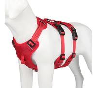 Harnais réglable pour chien avec bandes réfléchissantes pour un contrôle facile de nuit, tissu Oxford doux et anneau en D robuste, pour chiens de taille moyenne et grande