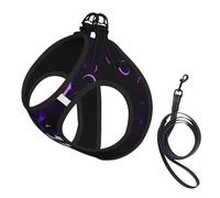 Harnais réglable pour chien avec clips de laisse pour chien Motif gothique Violet Noir