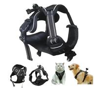 Harnais réglable pour chien GoPro 13 12 11 10 9 8 7 Insta360 X5 X4 X3 Go3s DJI Osmo Action 5pro 4 3 2 1, avec adaptateur (taille XL, pour appareil photo sur le dos + poitrine)