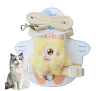 Harnais réglable pour Chien, Harnais de Promenade pour Chien, Sangle de sécurité avec Corde, Attache de en Peluche, Confortable, Respirant, Promenade, Aventures en Plein air, 100 g, Bleu Jaune