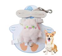 Harnais réglable pour chien : harnais de sac à dos, harnais de traction pour animaux de compagnie avec poignet en peluche, corde de course et sac à dos pour chien