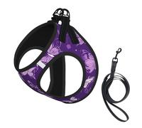 Harnais réglable pour chien Motif papillons Violet