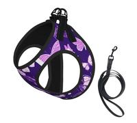 Harnais réglable pour chien Motif papillons Violet
