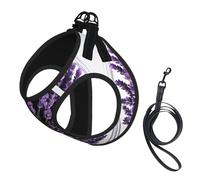 Harnais réglable pour chien violet lavande 1 imprimé