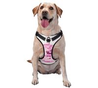 Harnais réglable réfléchissant Oxford pour chien avec balle disco Rose Taille M et L