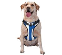 Harnais réglable réfléchissant Oxford pour chien avec drapeau de la Grèce - Contrôle facile - Taille M et L